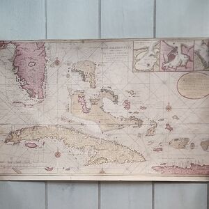 1996 Reprint Map Of South Florida, Cuba, Bahamas...